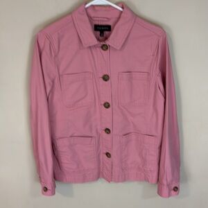 Talbots Dusty Pink Cotton  Twill Safari Utility Jacket Size Medium